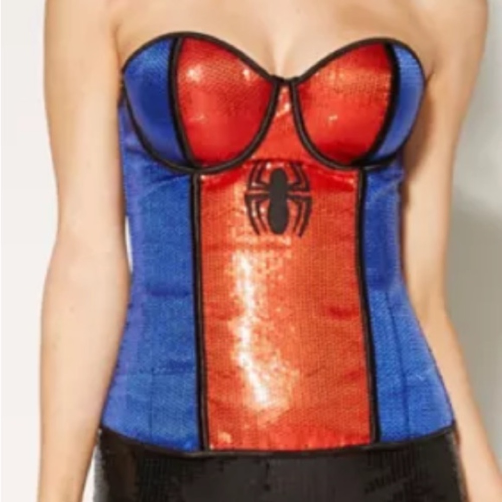 Marvel Red and Blue Sequin Bustier Top